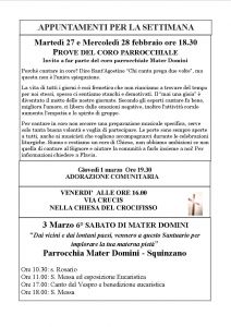 MATERDOMINI NEWS 25 febb. 2018 1