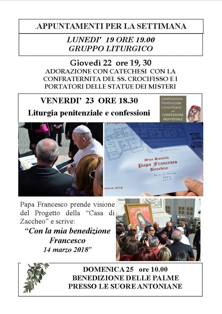 MATERDOMINI NEWS 18 marzo 20182